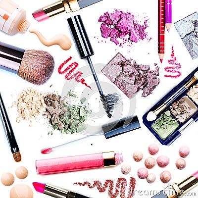 Make-up Set. Collage Stock Photo