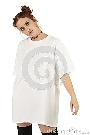 Make your fashion brand stand out with the hip-hop streetwear look t shirt model Stock Photo