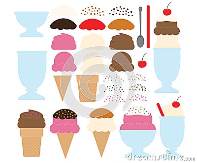 Make Your Own Ice Cream Design Vector Illustration