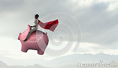 Make your savings work for you. Mixed media Stock Photo