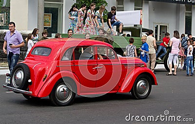 Makeevka, Ukraine - May, 9, 2012: Historic parade in honor of th Editorial Stock Photo