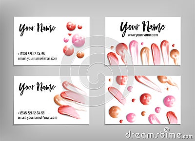 Makeup artist business card. Vector template. Vector Illustration