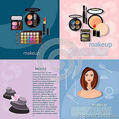 Makeup artist fashion concept makeup professional make-up Vector Illustration