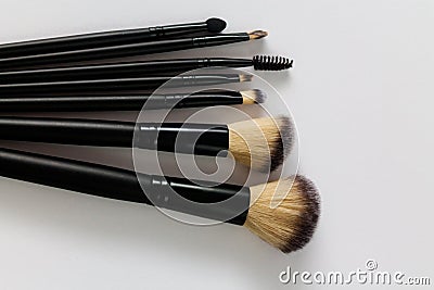 Makeup brushes Stock Photo
