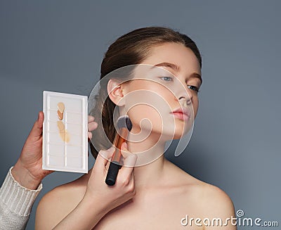 Makeup. Cosmetic. Skin tone palette. Stock Photo