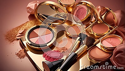 makeup cosmetics concept a fashion visage banner glamor modern collection Stock Photo