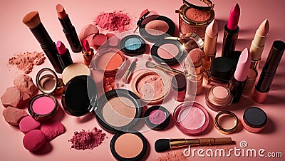 makeup cosmetics concept fashion visage banner modern collection Stock Photo