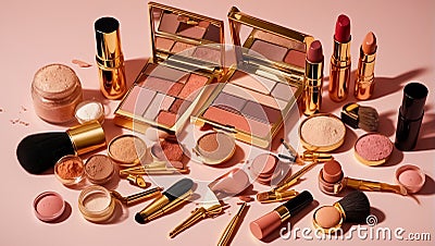 makeup cosmetics concept a fashion visage banner modern collection Stock Photo