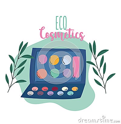 Makeup cosmetics product fashion beauty eyeshadow palette Vector Illustration