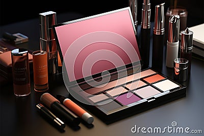 Makeup kit transformed into a branded beauty essential, make it yours Stock Photo