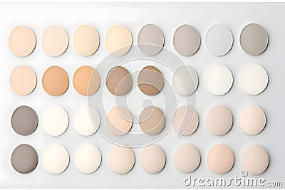 Makeup liquid foundation, beige concealer smears set. Light brown cosmetic make up base cream swatch smudge isolated on Stock Photo