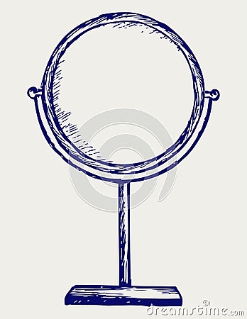 Makeup mirror. Doodle style Vector Illustration