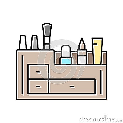 makeup organiser bathroom interior color icon vector illustration Vector Illustration