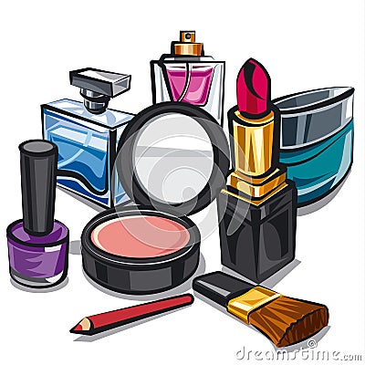 Makeup and perfumes Stock Photo
