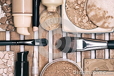 Makeup products to even skin tone and complexion Stock Photo