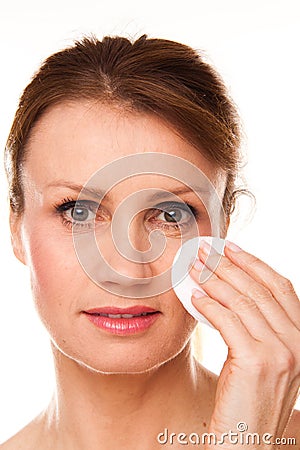 Makeup remove Stock Photo