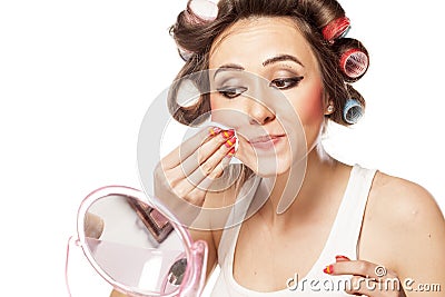 Makeup removing Stock Photo