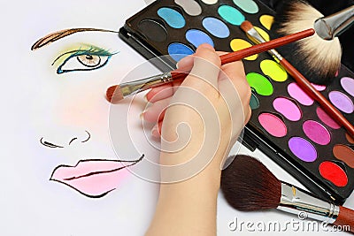 Makeup Sketching Stock Photo