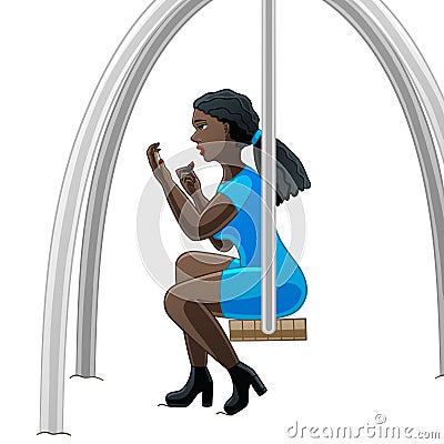 Makeup on a swing Vector Illustration