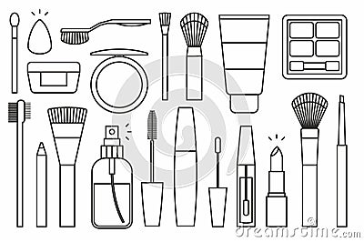 Makeup tools Icons Vector Illustration