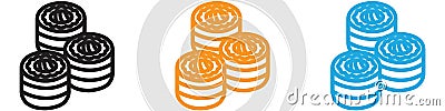 Maki sushi roll vector logo set collection for web app ui Vector Illustration