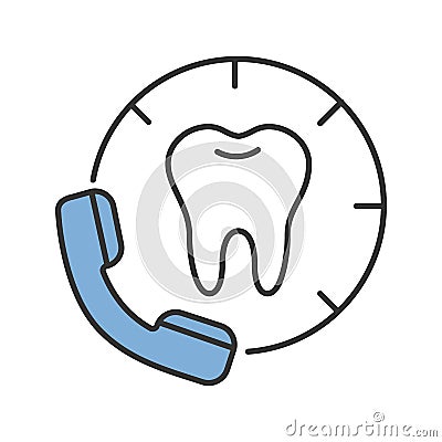 Making appointment with dentist color icon Vector Illustration