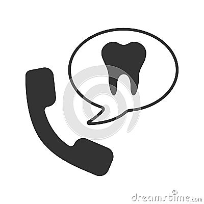 Making appointment with dentist glyph icon Vector Illustration