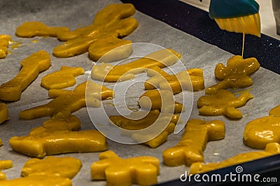 Making Christmas cookies at home - 3 Stock Photo