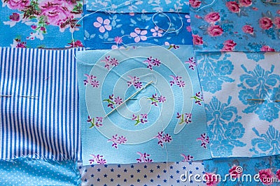 Making a colouful cushion cover Stock Photo