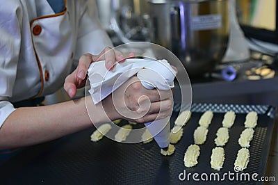 Making cookies at the bakery Stock Photo