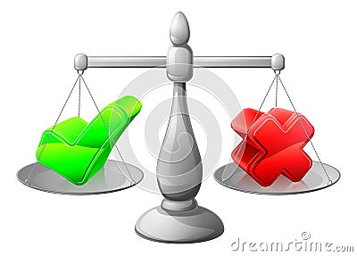 Making decision scales concept Vector Illustration