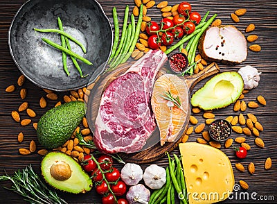 Keto diet foods Stock Photo