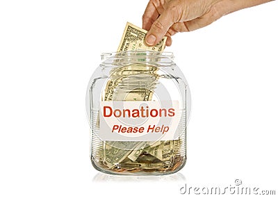 Making A Donation Stock Photo