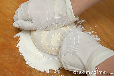 Making dough for the pie Stock Photo