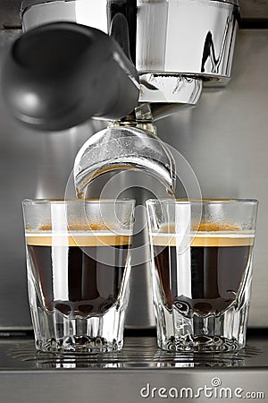 Making Espresso Stock Photo