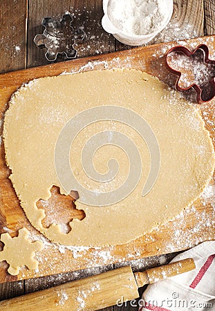 Making gingerbread cookies. Stock Photo