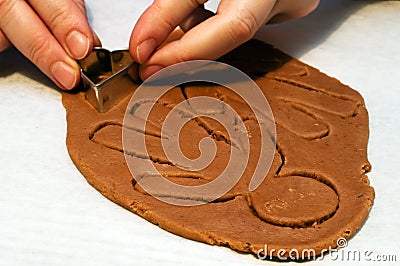 Making gingerbread man Stock Photo