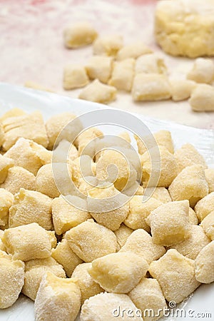 Making gnocchi Stock Photo