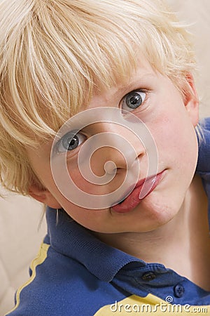 Making grimace (funny face) Stock Photo