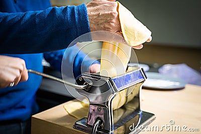 Making italian pasta for Christmas Stock Photo