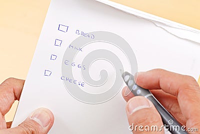 Making The List Stock Photo