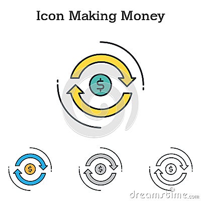 Making Money flat icon design for infographics and businesses Vector Illustration