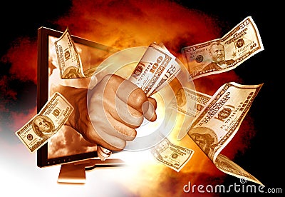 Making money from Internet Stock Photo