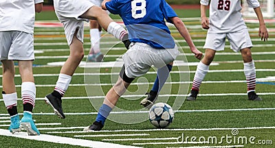 Making a move during soccer game Stock Photo