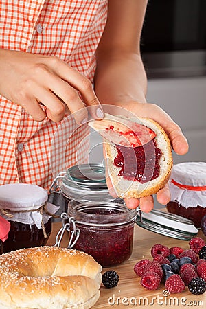 Making nutritious breakfast Stock Photo