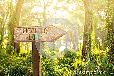 Making our decisions for a healthy life with help of direction Stock Photo