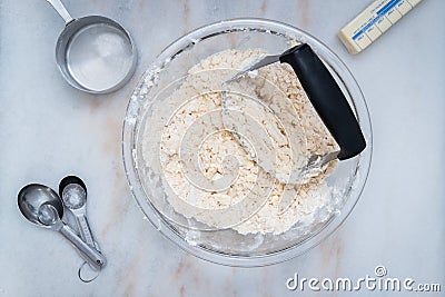 Making a pie crust Stock Photo