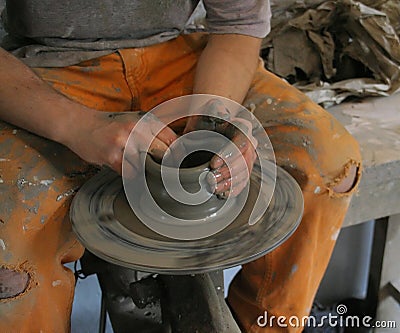 Making pottery Stock Photo