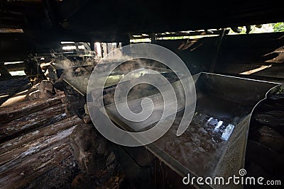 Making salt from highlands has been highly valued throughout Bario in Sarawak. Stock Photo