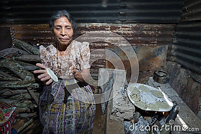 Making tortillas in Guatemala Editorial Stock Photo